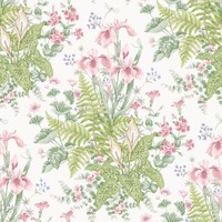 Rasch Chelsea Blumen Farn Tapete 100418 Pink Waschbar Papier Botanisch