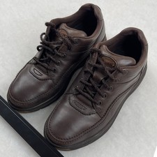Rockport World Tour Classic Brown Leather 8.5 Oxford Shoes Chocolate Brown