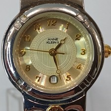 Anne Klein II Women s Two-Tone Quartz Watch 24.9mm Gold Dial Date New Battery