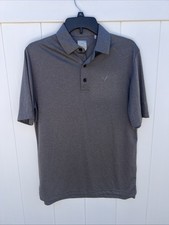 Callaway Opti Dry Swing Tech Golf Polo Short Sleeve Gray Sz Small