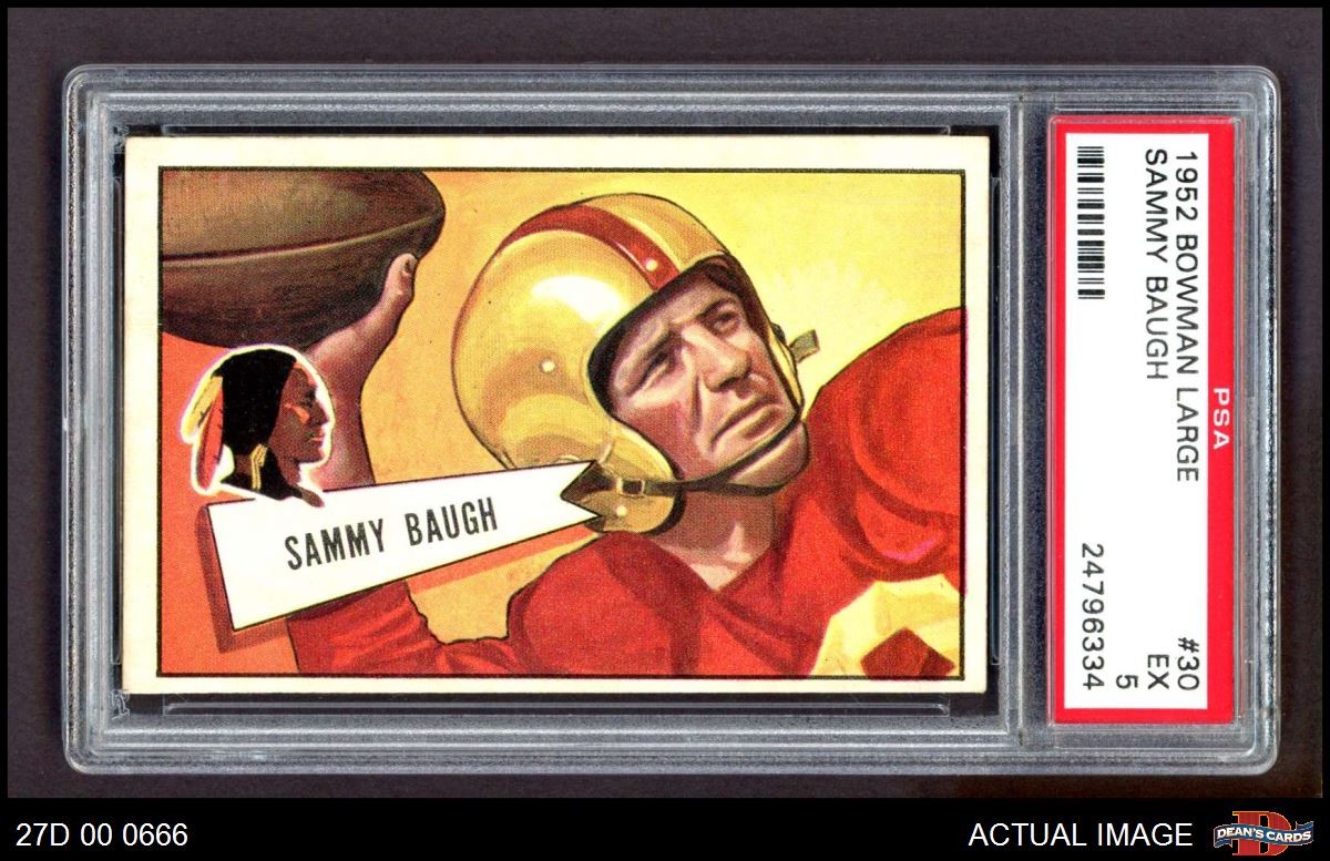 1952 Bowman Large #30 Sammy Baugh Redskins HOF TCU PSA 5 - EX