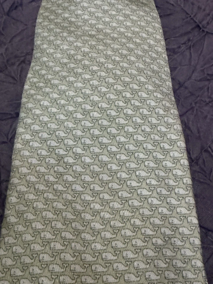 Vtg Vineyard Vines Whale Silk Tie Green USA Made Handpicked Shep & Ian Preppy - Image 3 of 4