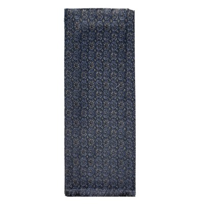 Arcuri Schal aus Seide und Wolle Double Face gemustert, schwarz SET2306.1