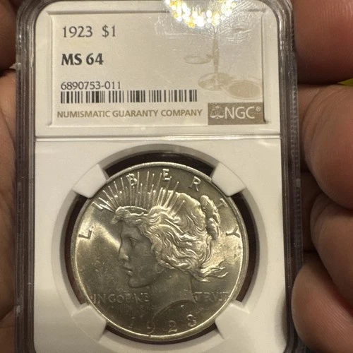 1923-P BU Silver Peace Dollar NGC MS64