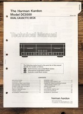 Harmon Kardon HK DC-5500 DC5500 Cassette Service Manual Original 