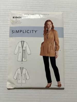 Simplicity Sewing Pattern R104276 Unlined Jacket In 3 Lengths Uncut