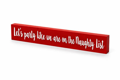 Funny Christmas Naughty List Wooden Sign 18'' Holiday Shelf Mantel Party Decor