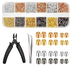 2200PCS/Set Plated Copper Crimp Tubes Beads Accessories For Jewelry Making