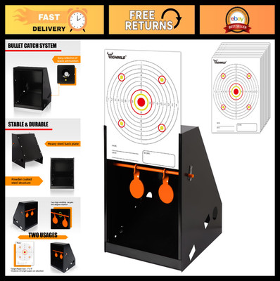 Airgun BB Trap Target Set - 10 Paper Targets & 2 Spinner Targets for Shooting Fu