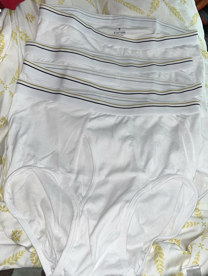 Lot Of 4 Men’s Stafford  Brief Underwear Size  42 White - Image 2 of 4