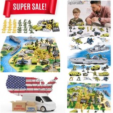 78Pcs Army Men Playset - Action Figures with Military Battle Mat, Army Toys for