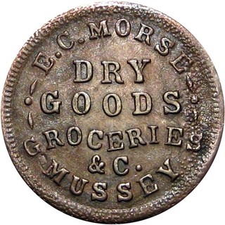 1863 Mussey Michigan Civil War Token E C Morse Very Scarce Single Merchant Town