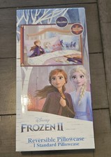NEW Disney Frozen II Reversible Pillowcase Elsa Anna Franco Microfiber Soft