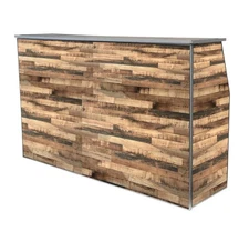 Portable Serving Table 6ft Wide Driftwood Folding Bar Outdoor Party Event