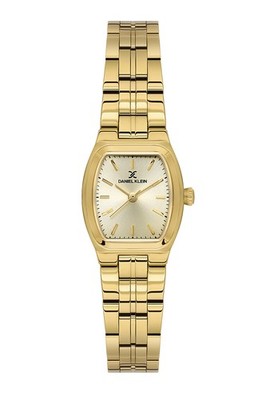 Womens 22mm Tonneau Quartz Watch Steel Strap Gold