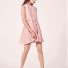 Sandro Paris Pink Textured Pearl Trim Layered...