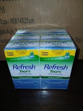 REFRESH TEARS - LUBRICANT EYE DROPS - TWIN PACK - 12x 15ML BOTTLES - EXP 1/2028