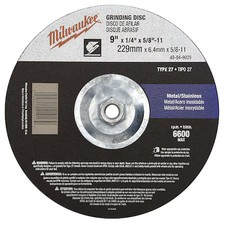 Milwaukee Tool 49-94-9025 9" X 1/4" X 5/8-11" Grinding Wheel (Type 27)