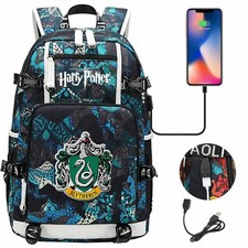 Harried Potter Backpack Girls Boys Magic School USB Laptop Bag Student Schoolbag