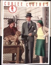 1938 Curlee Clothes for Fall Brochure & 11x16" Fold Out Poster Cocker Spaniel