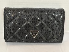 Guess USA Black Shiny Clutch Purse Handbag Shoulder Bag - MISSING STRAP
