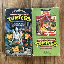 Lot Of 2 Teenage Mutant Ninja Turtles TMNT VHS 90s Cartoon Kids Club f.h.e