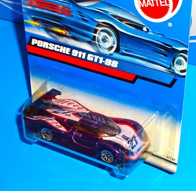 Hot Wheels 2000 Mainline #172 Porsche 911 GT1-98 Purple w/ WSPs