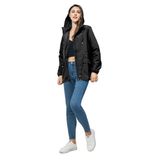 Women-Rain Jacket-Hood Waterproof-Lightweight Windbreak-Packable — Cute RainC... - Picture 3 of 7