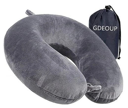 Travel Pillow Memory Foam Neck Pillow Support Pillow,Luxury Compact & Grey