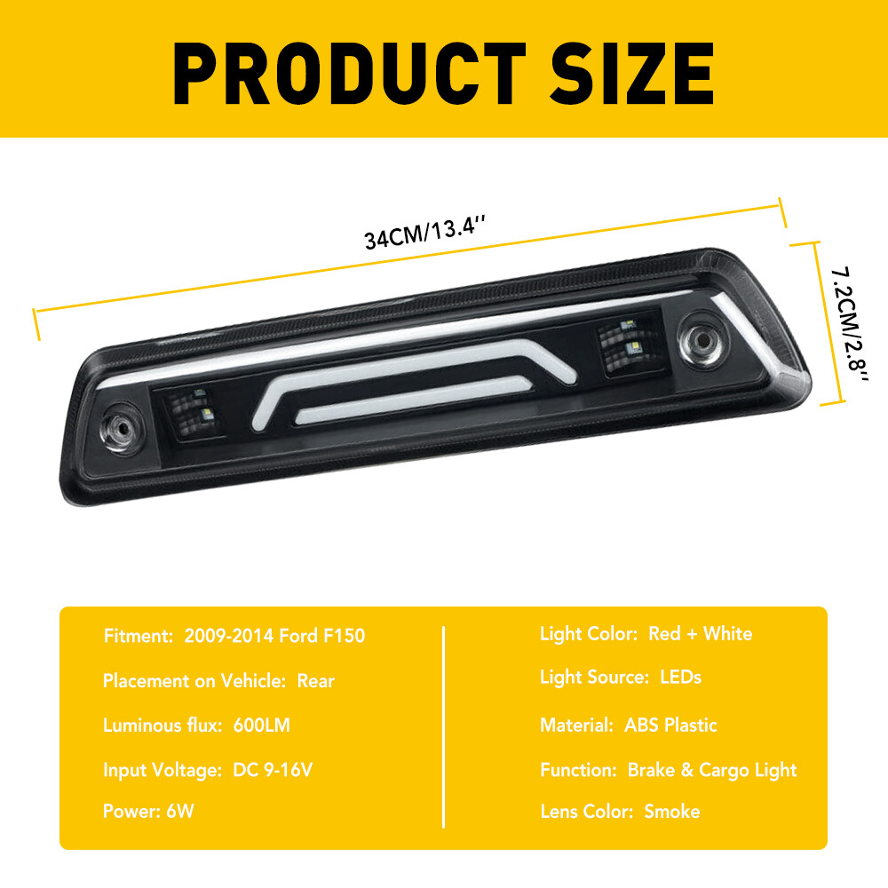 Ford F150 09-14 3rd Brake Light Kit LED Cargo Lights In Smoked - Foto 7