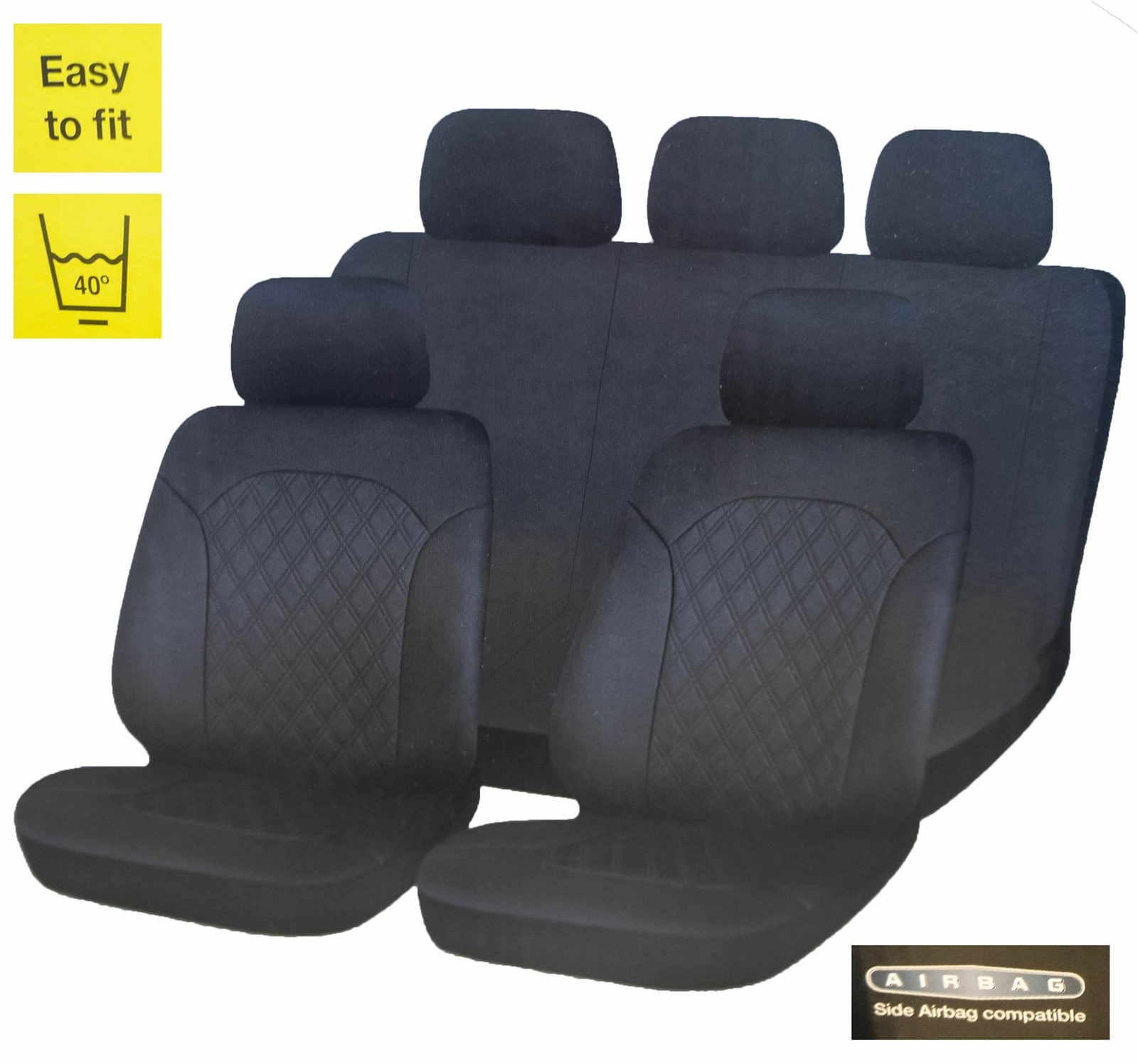 Leatherette Full Set Front & Rear Car Seat Covers for Mercedes CClass