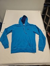 Under Armour Hoodie Womens Medium Aqua Blue Sweater Loose Front Pocket 