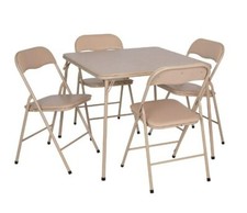 Folding Table Set Chair Dining Piece Card Kitchen Four Foldable Storage Party