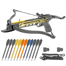 KingsArchery Crossbow Self-Cocking 80 LBS Adjustable Sights 12 Plastic Arrow
