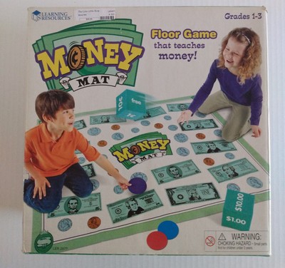 Learning Resources ''Money Mat'' Game with Foam Cubes, game cards, mat NEW NIB