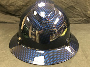 blue carbon fiber hard hat