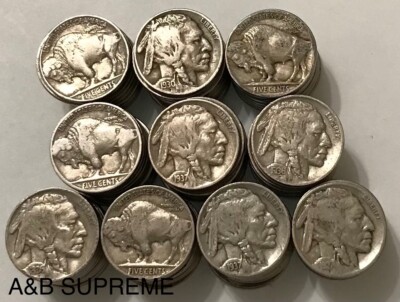 Huge Collection Of 100 FINE Cond. Buffalo Nickels Old Estate Sale Lot