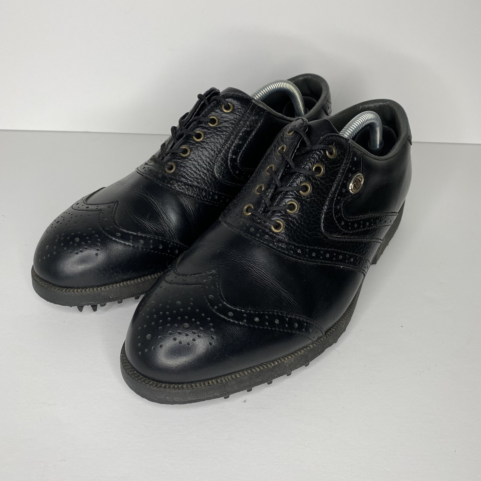 Footjoy Aqualites Black Golf Shoes Wingtip 53056K Mens US Size 9.5 UK 8
