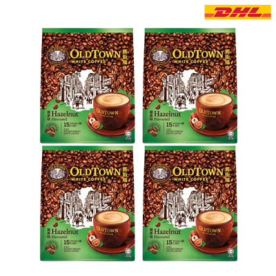OLDTOWN Hazelnut Instant Premix 3 in 1 ,15 Sticks x 35g ( Pack of 4 )