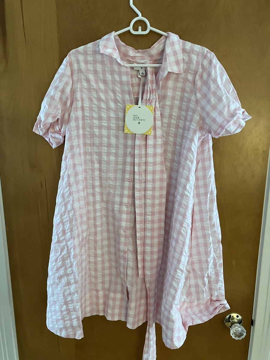 pink gingham shirt dress Sarah Shirtdress | Pale Pink Gingham