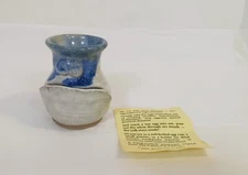 Rare Vtg 1970's The New Yolker Signed Rosina Pottery Egg Separator Stoneware NOS