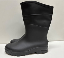 Rainboots men size 10 women size 12 unisex black rubber waterproof made in USA