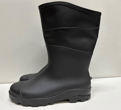 Rainboots men size 10 women size 12 unisex black rubber waterproof  made in USA George Unisex Rubber Rain and Work Boots, Waterproof PVC  main image 2
