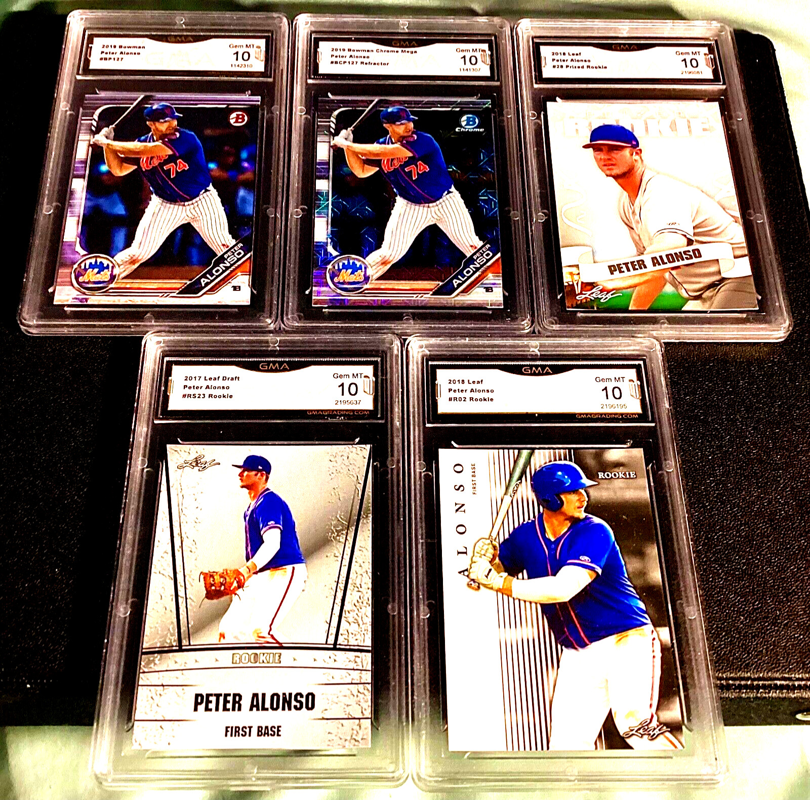5 - Peter Alonso Rookies Gem Mint 10 Mets 2019 Bowman Chrome Refractor Mega + 4 view 5