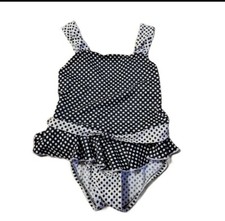 Vintage Polka Dot One Piece Swimsuit Retro Bathing Suit Girl SZ 6