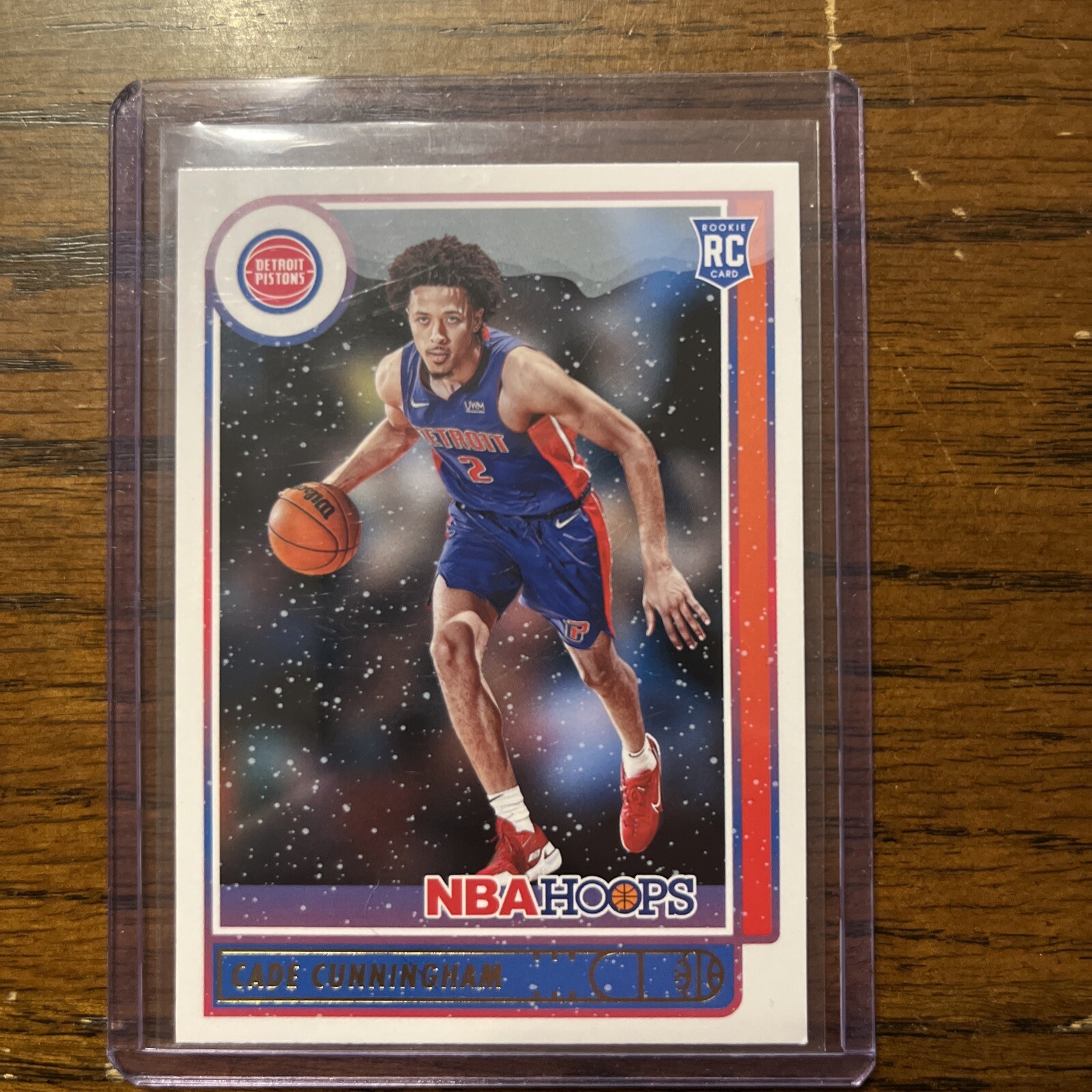 2021-22 Panini NBA Hoops - Rookies Purple Winter #201 Cade Cunningham (RC)