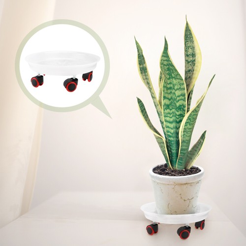1Pc Universal Wheel Flowerpot Base Flower Pot Holder Water Storage Tray (White) - Afbeelding 6 van 12