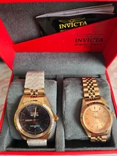 Invicta Gold His and Hers Wrist Watches, Water Resistant, 50M