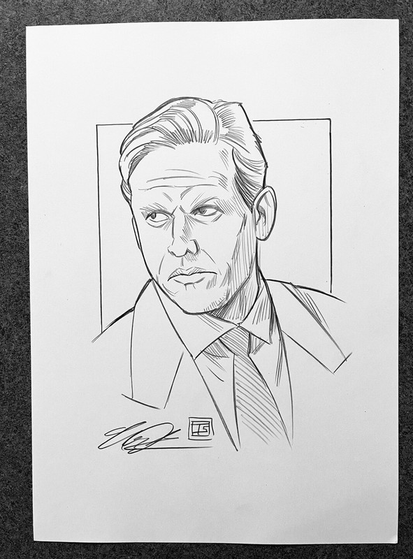 Predator 2 Gary Busey Peter Keyes ORIGINAL PENCIL SKETCH Tim Shinn