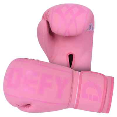 DEFY  Synthetic Leather Boxing Glove Thai Punch Training Sparring Gloves Pink